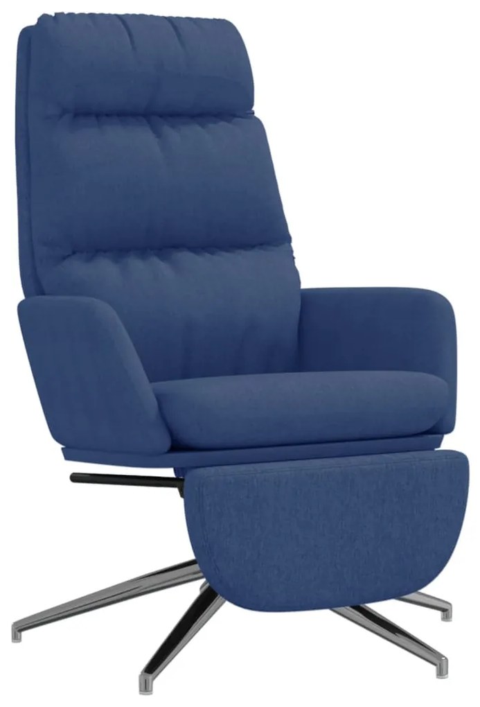 3097528 vidaXL Scaun de relaxare cu taburet, albastru, catifea