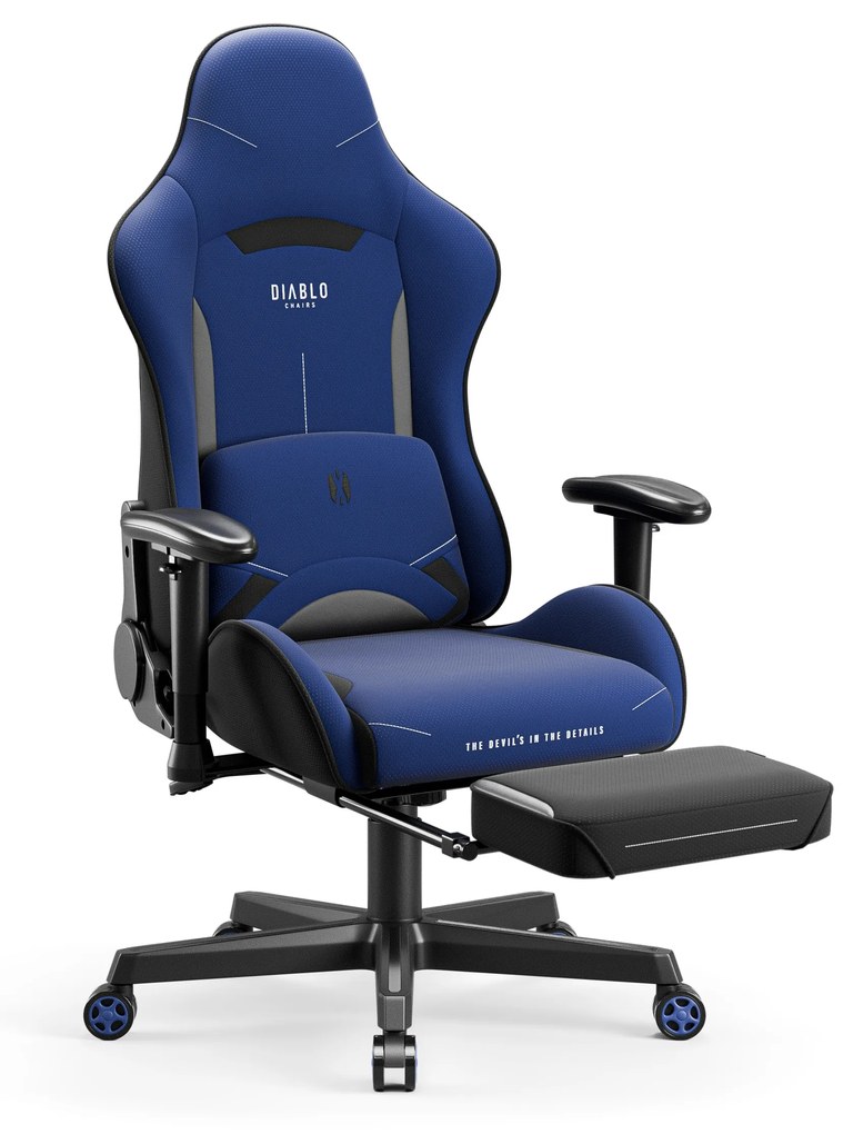Scaun de gaming Diablo X-Starter din țesătură albastru închis