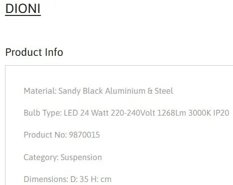 Lustra suspendata LED moderna DIONI 35cm