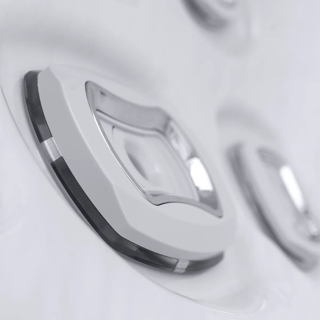 Minipiscina jacuzzi 6 persoane, alb-lucios, 43 jeturi, Infinity jets, LED, 215 215 cm, Wellis Atlas Life Essential