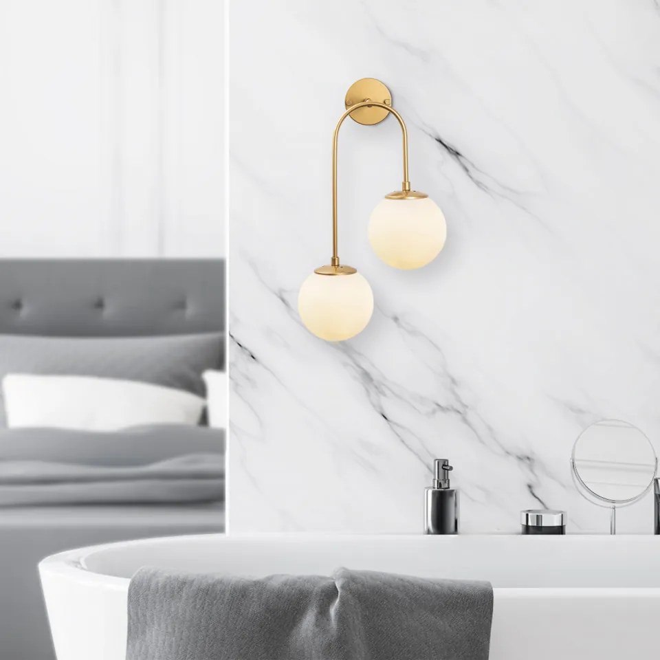 Aplica de Perete Jewel - 10585, 2 Becuri, Soclu E14, Max 15W, Culoare Auriu