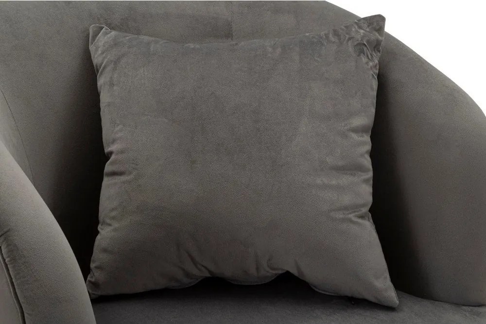 Fotoliu gri cu tapițerie din catifea Silvery – Mauro Ferretti