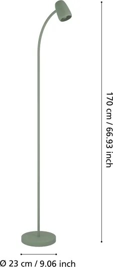 Eglo 902173 - Lampă de podea CARLO 1xE14/18W/230V verde