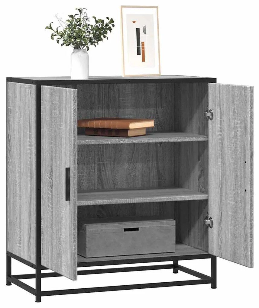vidaXL Dulap, gri sonoma, 68x35x76 cm, lemn prelucrat și metal