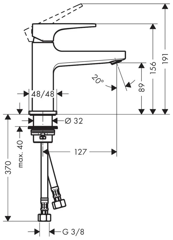 Baterie lavoar cu ventil, Hansgrohe, Metropol 100, bronz periat