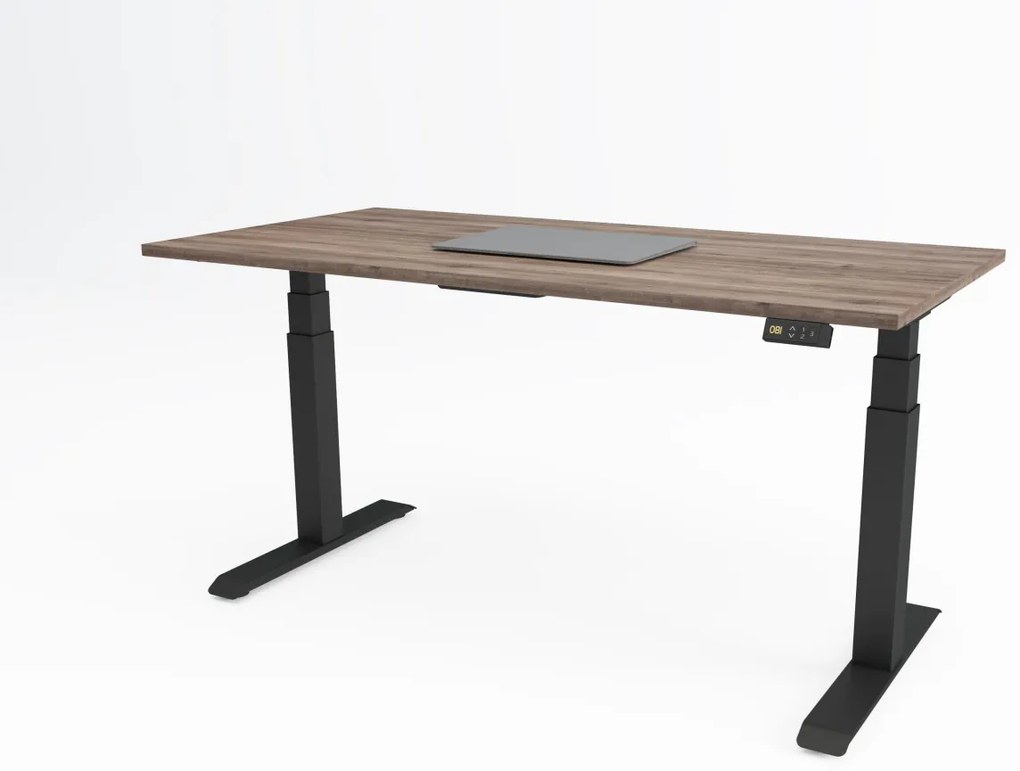 Birou reglabil pe inaltime TerrA9 Performance BLACK- 2 motoare marca Timotion + aplicatie bluetooth, CADRU NEGRU (Dimensiune blat: 120x60 cm, Culoare