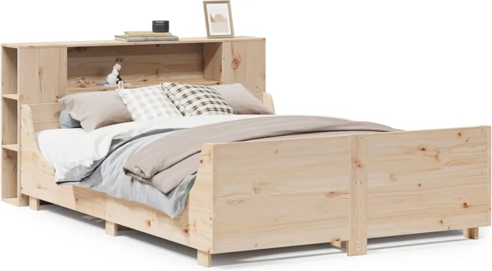 vidaXL Cadru de pat fără saltea, 140x200 cm, lemn masiv pin