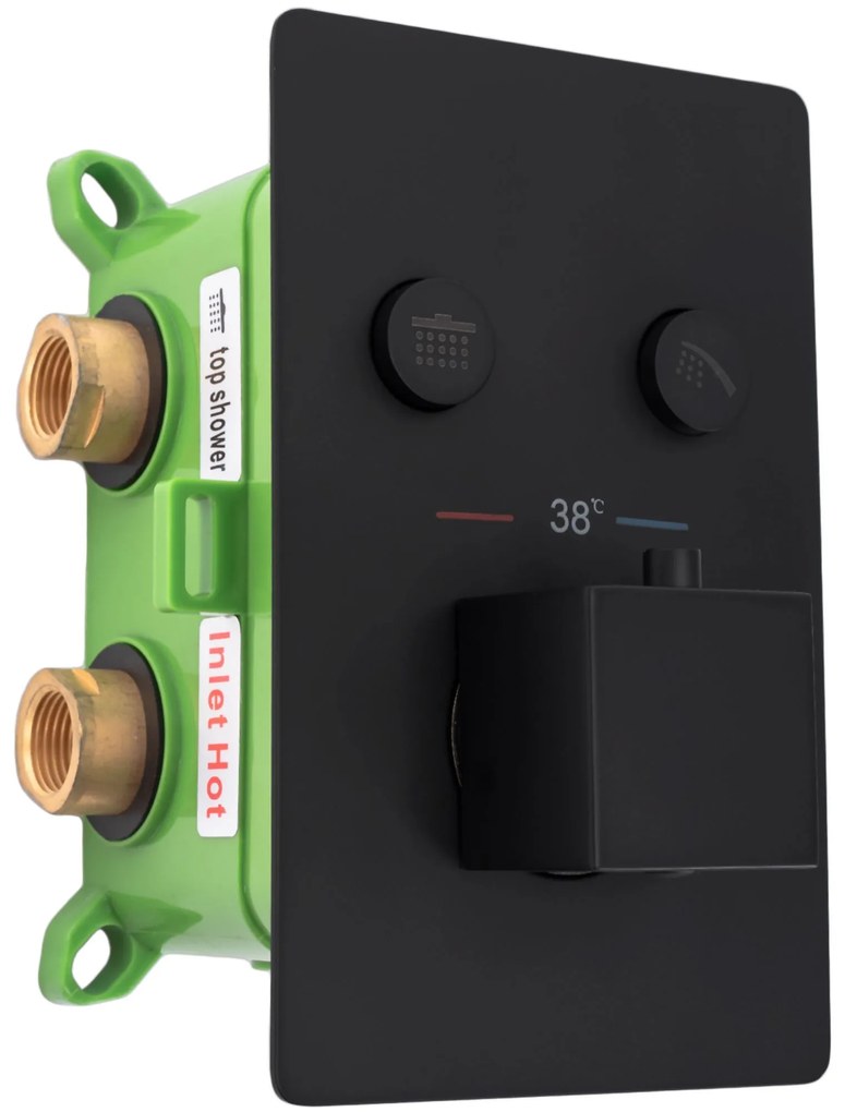 Set de duș incastrat Rea FENIX DAVIS NEGRU + BOX