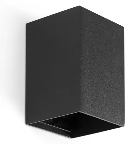 Aplica perete aluminiu negru, 1xGU10, LUNE square