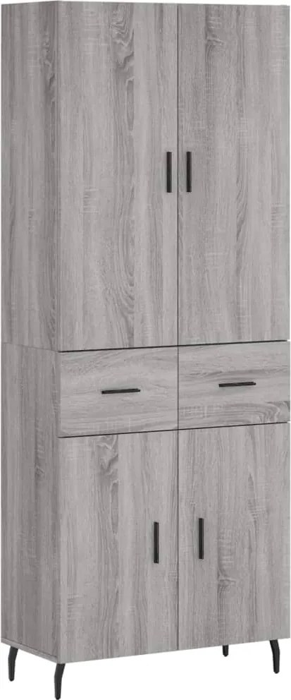 vidaXL Dulap înalt, gri sonoma, 69,5x34x180 cm, lemn compozit