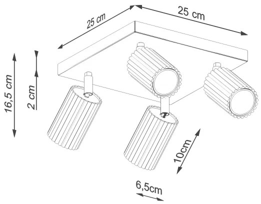 Spot Sollux SL.1621 KARBON 4xGU10/10W/230V verde