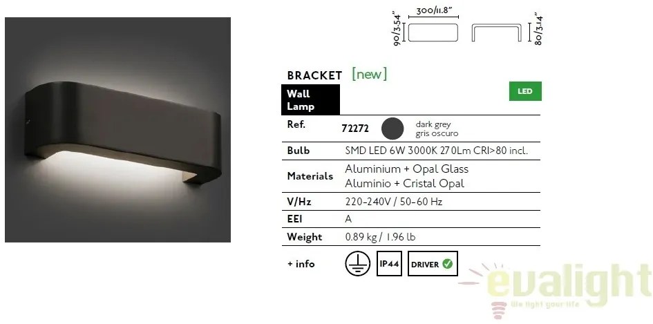 APLICA LED DE PERETE DESIGN MODERN BRACKET 72272