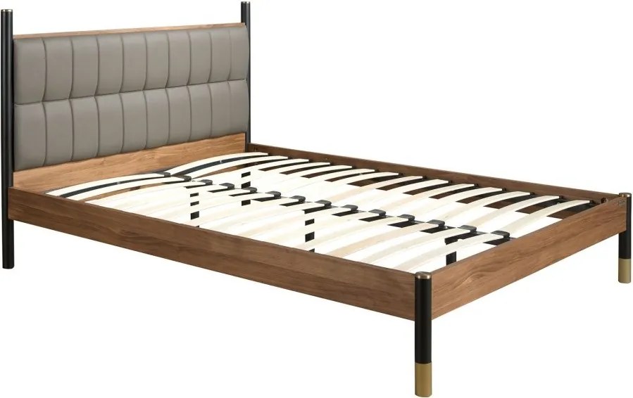 Pat dublu tapitat design LUX Dark grey, 160x200cm