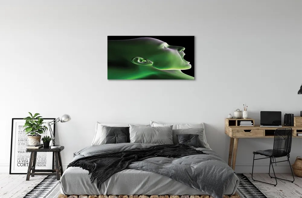 Tablouri canvas Omul lumina verde cap