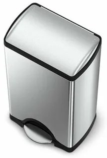 Simplehuman Coș de gunoi dreptunghiular cu pedală,38 l, oțel