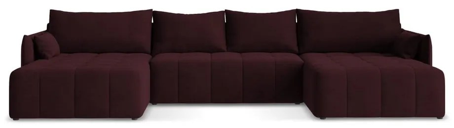 Colțar burgundy extensibil/cu spațiu de depozitare (în formă de "U") Moku – Makamii