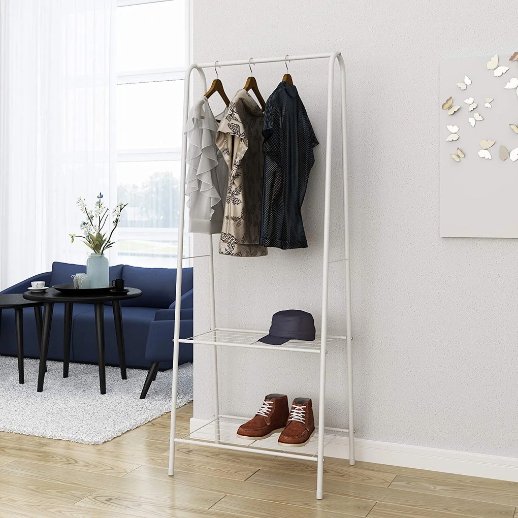 Stand fix haine, alb, 60x37x162 cm