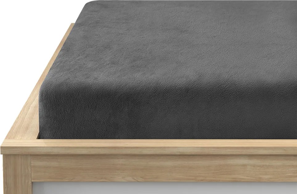Cearsaf Cocolino microplus cu elastic SOFT 140x200 cm gri inchis