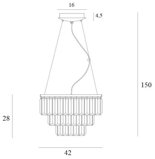 Lustră pe cablu MAXLIGHT P0423 MONACO 9xG9/40W/230V d. 42 cm auriu