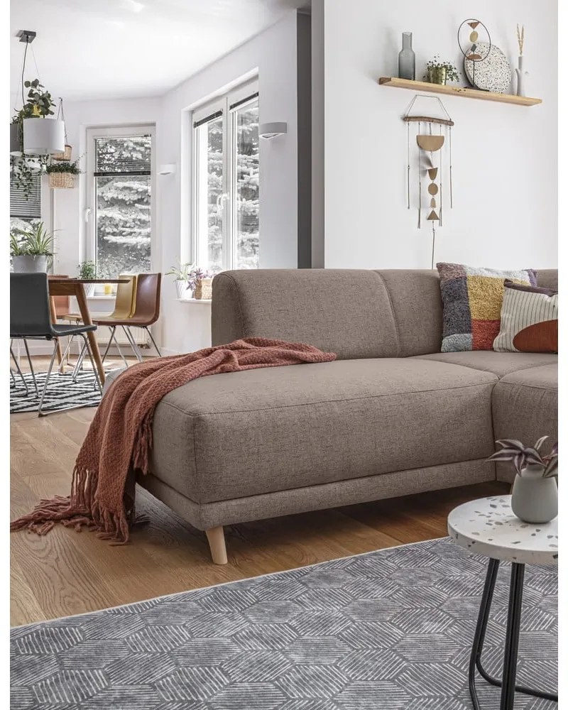 Colțar maro extensibil/cu spațiu de depozitare (cu colț pe partea stângă/în formă de ”L”) Classy Sophie – Miuform