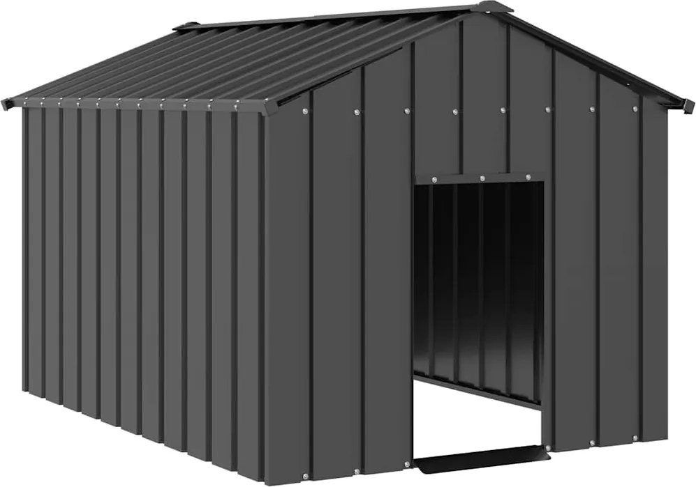 vidaXL Casă pentru câini cu acoperiș 113x153x101 cm oțel galvanizat