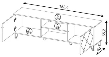 Comodă TV SULA stejar craft/negru