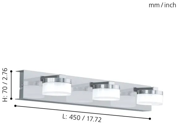 Eglo 96543 - LED Aplica perete baie ROMENDO 1 3xLED/7,2W/IP44