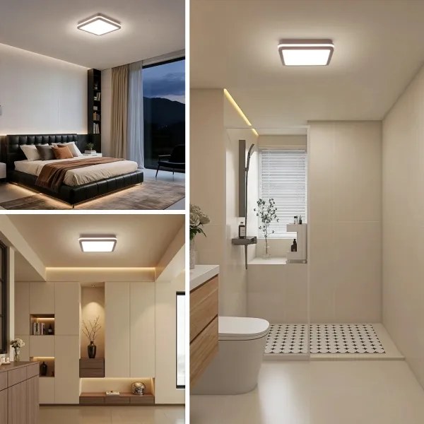 Brilagi-LED Aplica de exterior cu senzor BENE, LED 24W, 230V, 26x26 cm, maro, IP54