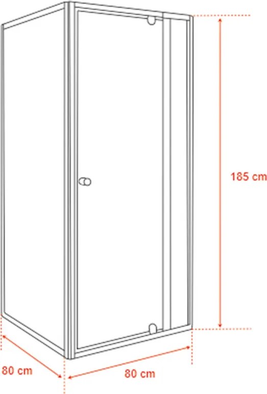 Flexi colț montat unghiular cabină de duș 80x80 cm fără tavă de duș negru