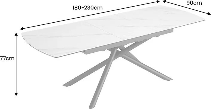 Masa extensibila, Ceramica Alba, MIKADO 180-230cm A-46495 VC