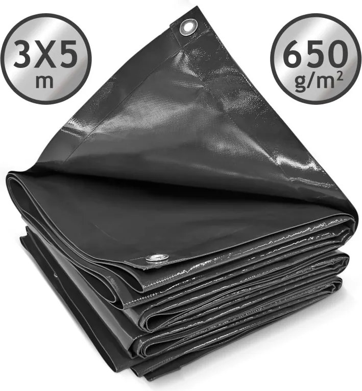 JAGO Prelata 650 g/m², ochiuri de aluminiu, antracit, 3 x 5