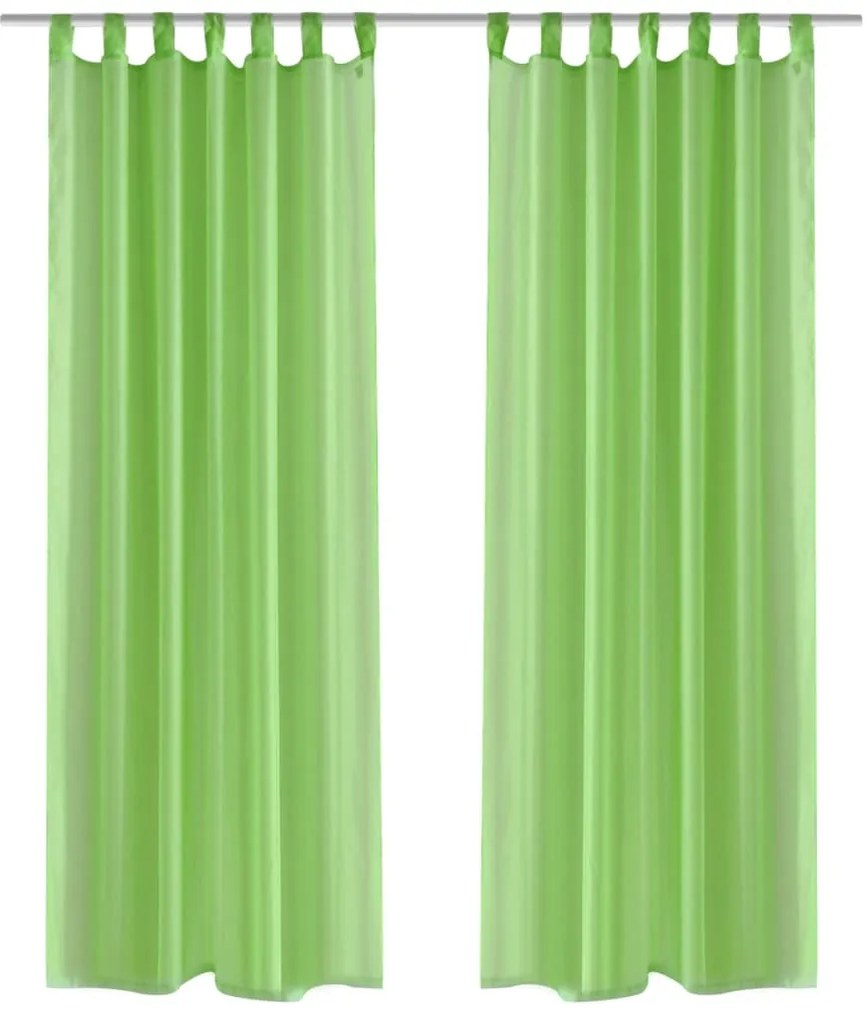 Perdea transparentă, 2 buc., 140 x 175 cm, verde măr