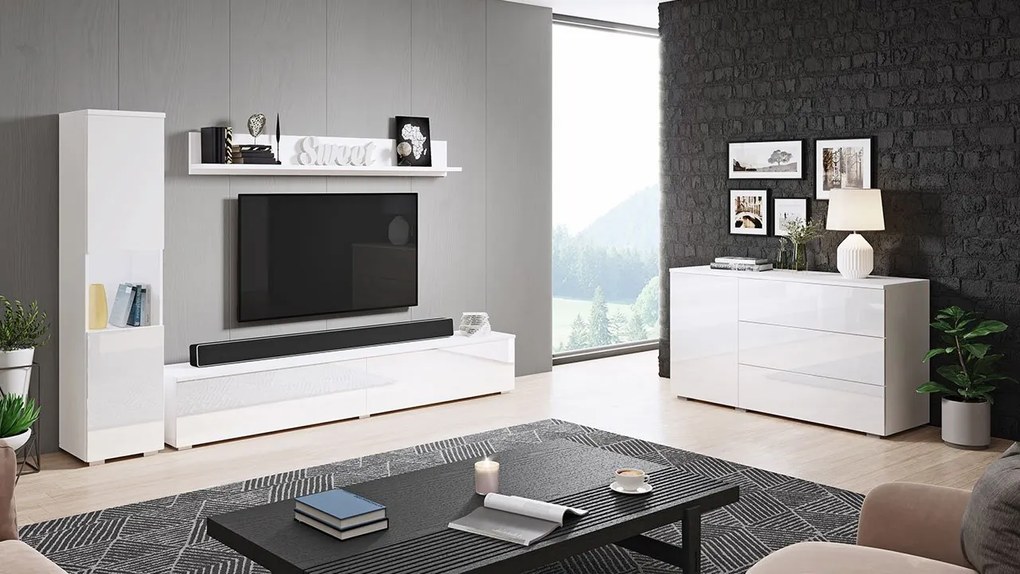 Mobilier living Nova I (alb + alb lucios). 1121832