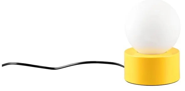 Veioză galbenă cu abajur din sticlă (înălțime 17 cm) Countess – Reality