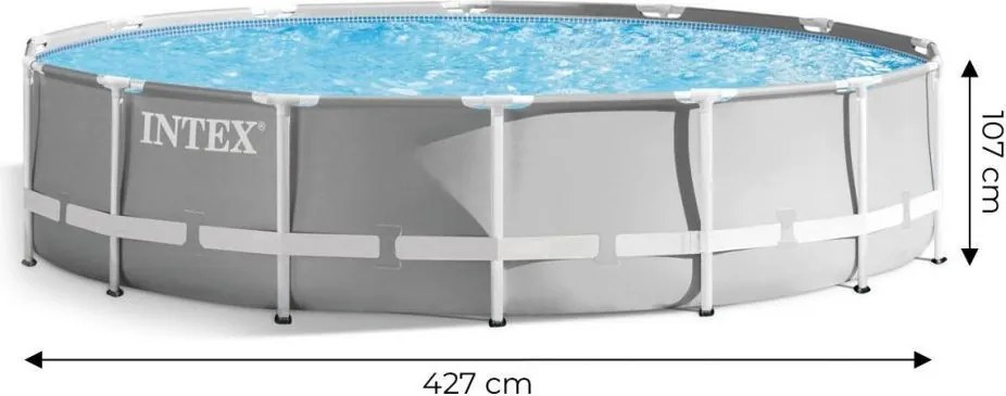 Piscină de grădină familie cu filtrare și scară 427 cm