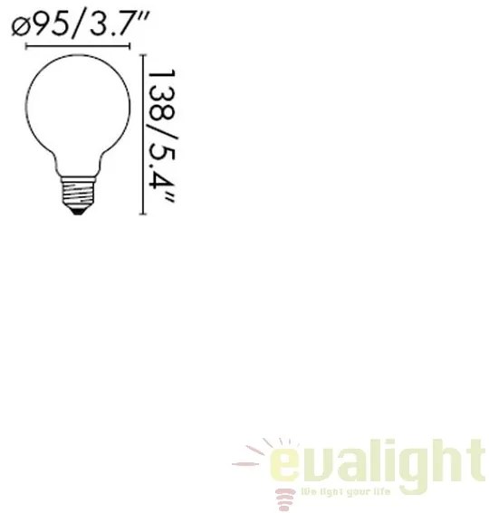 Bec LED G95 MATT E27 6W 2700K 17464