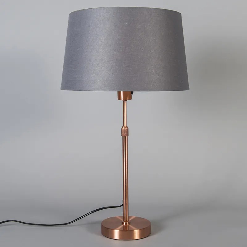 Lampă de masă din cupru cu abajur gri 35 cm reglabilă - Parte