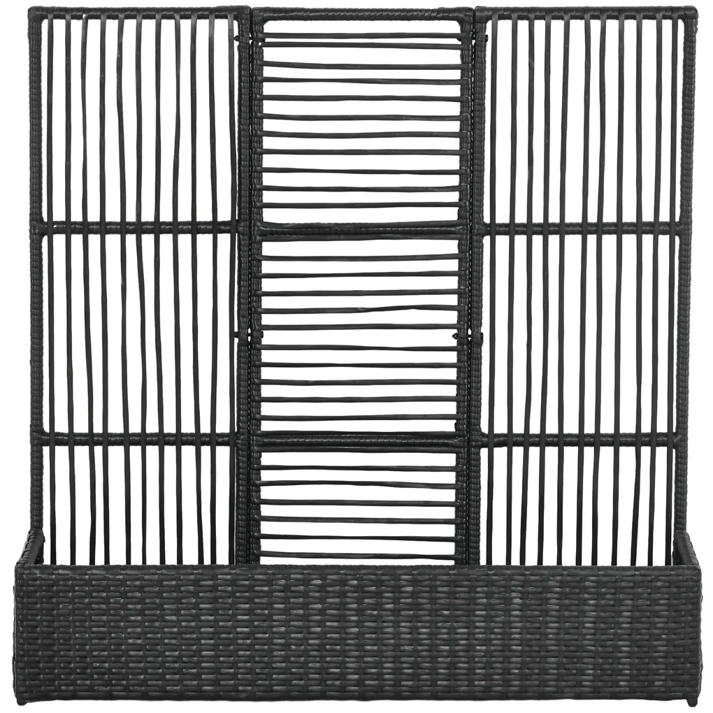 Outsunny Blumenkasten cu grilaj, rezistent la intemperii, Ratan Polyrattan, 103 x 103 x 29 cm, Negru | Aosom Romania