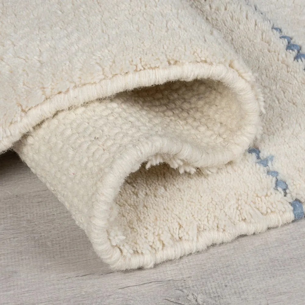 Covor crem țesut manual din lână 200x290 cm Dottie Geometric – Flair Rugs