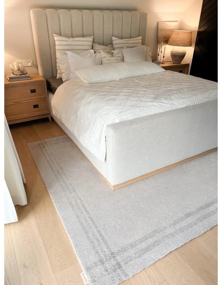 Covor crem din lână 200x300 cm Calisia M Grid Rim – Agnella