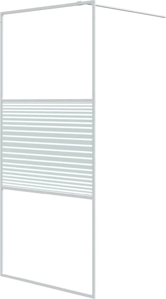 vidaXL Perete de duș walk-in, alb, 90x195 cm, sticlă ESG transparentă