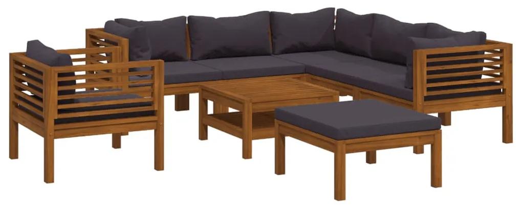 3086907 vidaXL Set mobilier grădină cu perne, 8 piese, lemn masiv acacia
