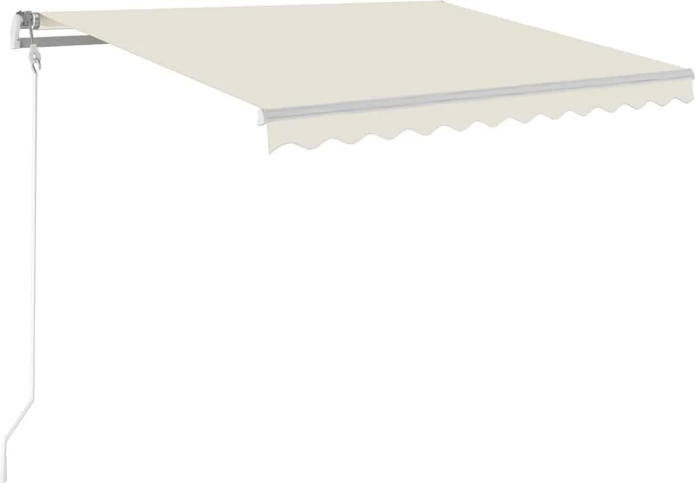 vidaXL Copertină automată cu senzor vânt & LED, crem, 300x250 cm