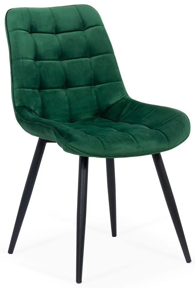 Scaun living verde BUC 206 din catifea cu cadru metalic vopsit