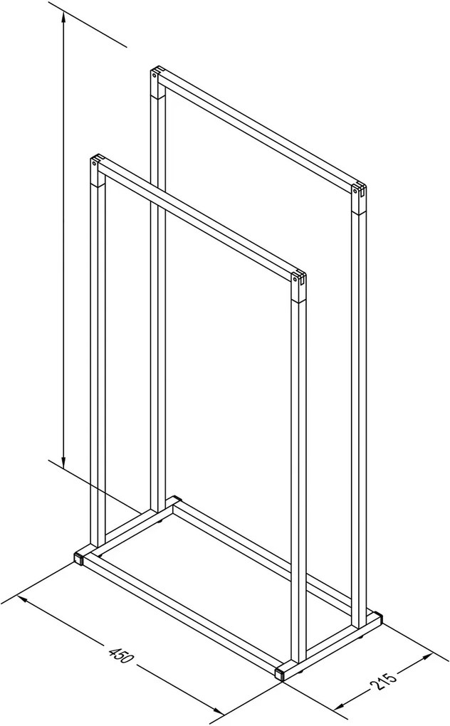 Suport pentru 2 prosoape Spirella Chic 45 x 22 x 85 cm, negru
