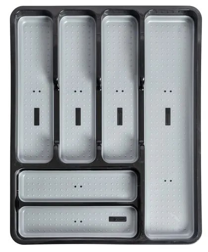 Organizator ustensile de bucătărie Addis Basic, negru-gri