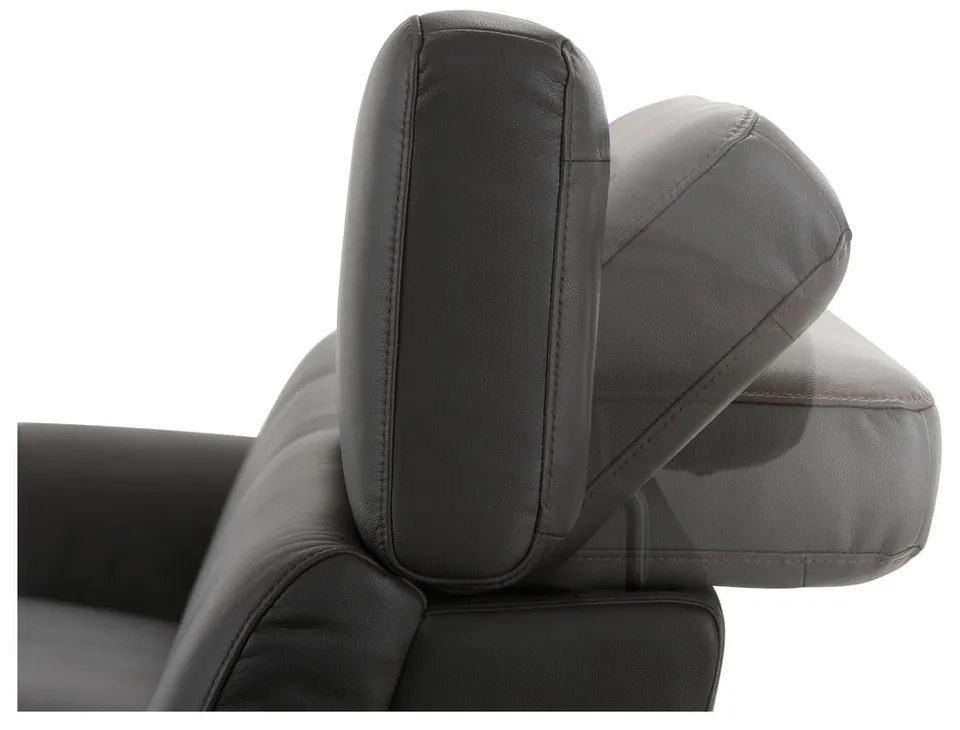 Colțar maro închis cu tapițerie din imitație de piele (cu colț pe partea stângă ) Capena – Støraa