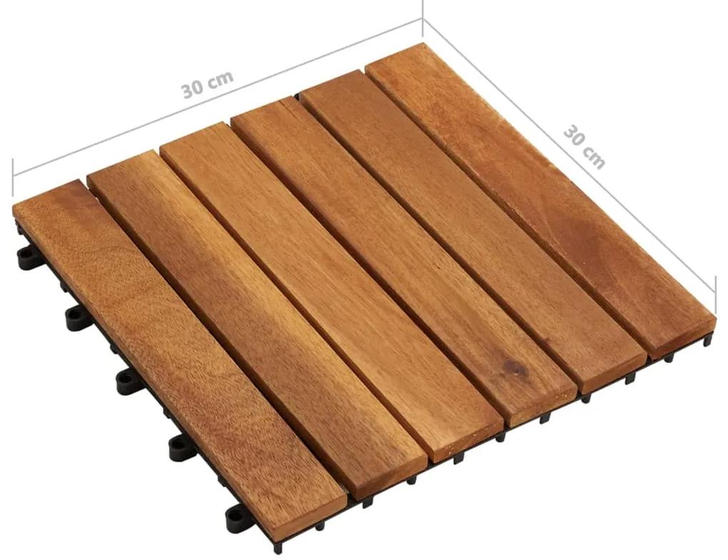 Set dale din lemn de salcam cu model vertical 30 x 30 cm, 20 buc. Maro, 20, Model 2