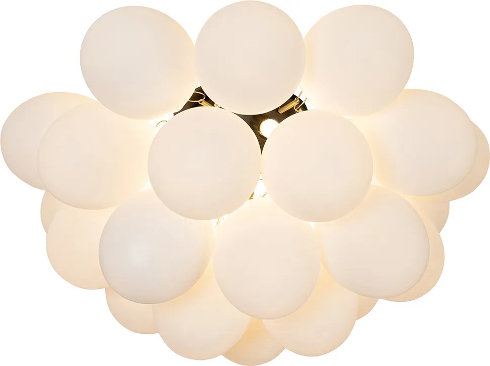 Plafonieră inteligentă neagră cu sticlă opal 6 lumini incl. Zigbee G9 - Uvas