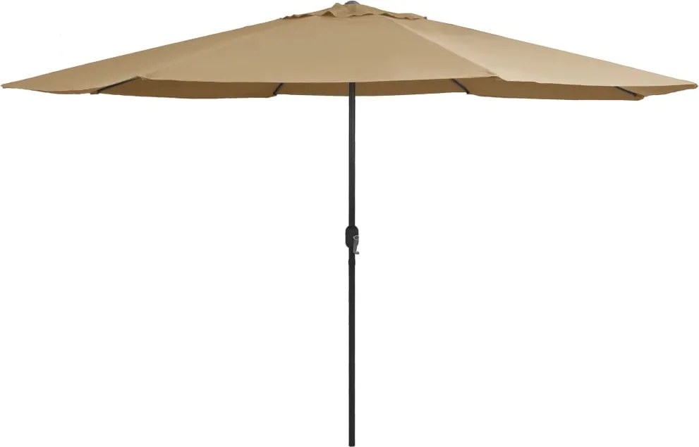 vidaXL Umbrelă de soare de grădină, stâlp metalic, taupe, 390 cm